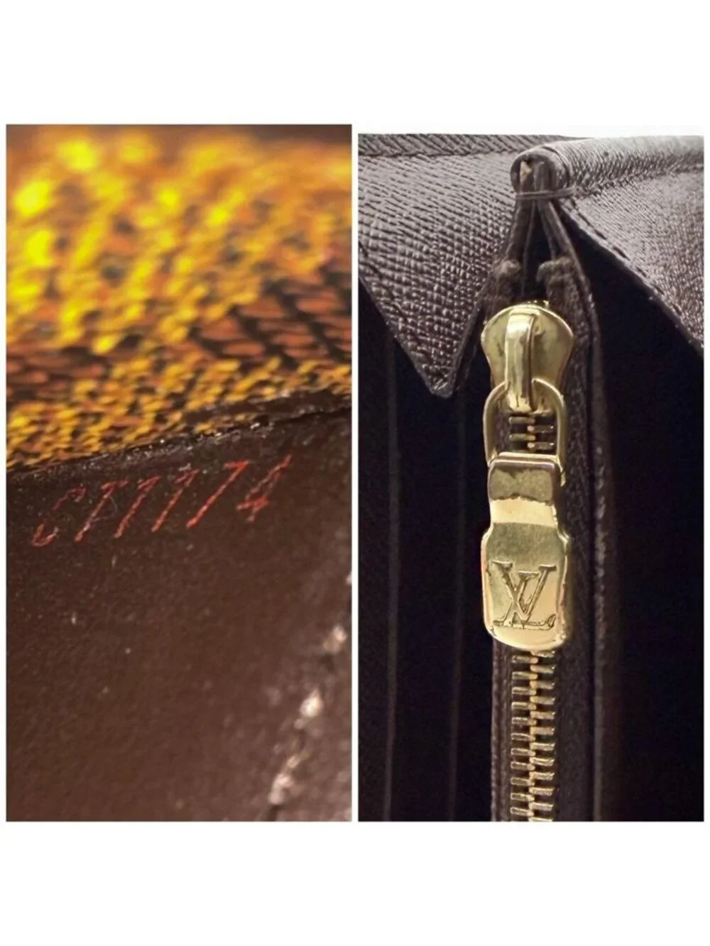 Louis Vuitton Portefeuille Sarah Damier Bifold Wallet Leather